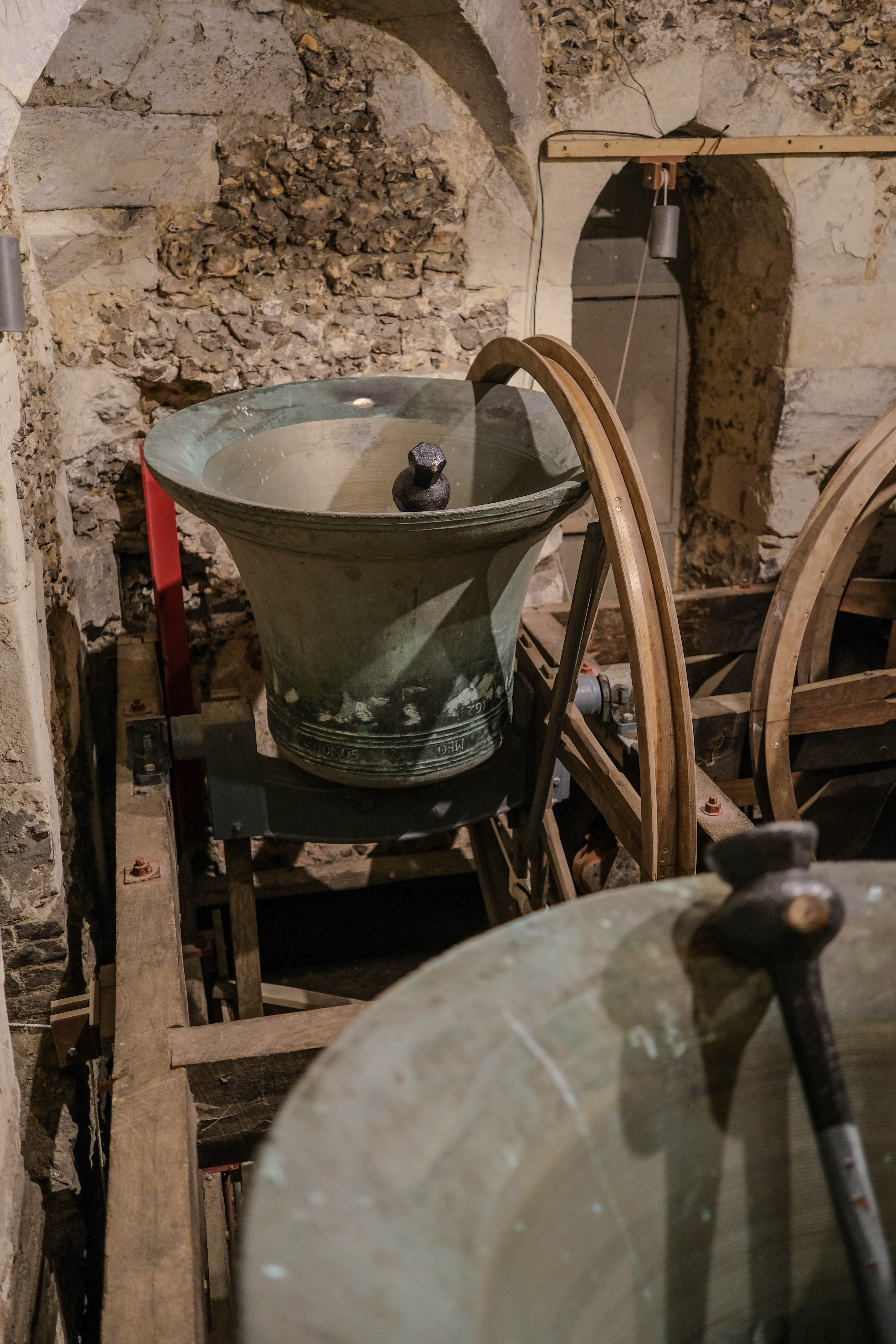 A bell inside Tring Bell Tower